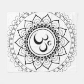 Couverture Polaire Ohm Mandala Om Mandala Blanc & Noir (Devant (Horizontal))