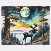 Couverture Polaire Oie d'Alaska sous le clair de lune (Devant (Horizontal))