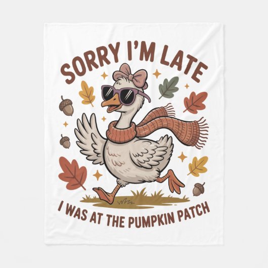 Couverture Polaire Oie d'automne drôle (Devant)