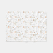 Couverture Polaire Oie et marguerites à main mignonne (Devant (Horizontal))