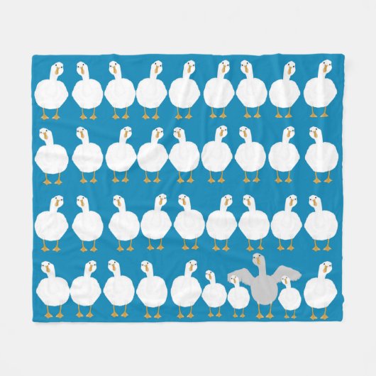 Couverture Polaire Oie Qui Fleece Blanche (Devant (Horizontal))