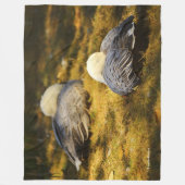 Couverture Polaire Oies des neiges mignonnes rêvant au soleil d'été (Devant)