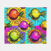 Couverture Polaire Oignons colorés Pop Art (Devant (Horizontal))