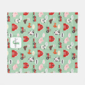 Couverture Polaire Oink Baa Moo Agritourisme Animaux mignons Enfants (Devant (Horizontal))