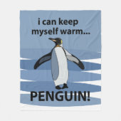 Couverture Polaire Oiseau animal de pingouin amusant (Devant)