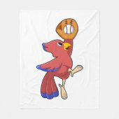 Couverture Polaire Oiseau au baseball avec gant de baseball (Devant)