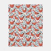 Couverture Polaire Oiseau Cardinal Fleur Violette Bleue Impression su (Devant)
