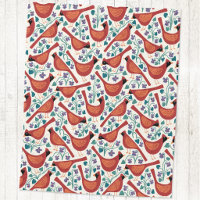 Oiseau Cardinal Fleur Violette Bleue Impression su