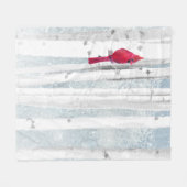Couverture Polaire Oiseau cardinal rouge dans un magnifique Birch Tre (Devant (Horizontal))