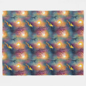 Couverture Polaire Oiseau coloré dans l'arbre avec soleil | (Devant (Horizontal))