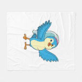 Couverture Polaire Oiseau comme mariée avec voile (Devant (Horizontal))