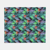 Couverture Polaire Oiseau d'aquarelle du paradis (Devant (Horizontal))