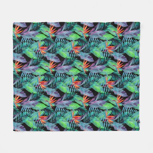 Couverture Polaire Oiseau d'aquarelle du paradis (Devant (Horizontal))