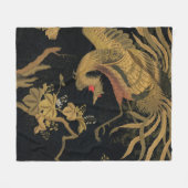 Couverture Polaire Oiseau de coq d'or Classique japonais Antique (Devant (Horizontal))