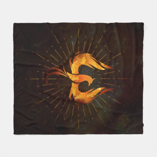 Couverture Polaire Oiseau de Phoenix du feu (Devant (Horizontal))