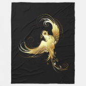 Couverture Polaire Oiseau d'or sur Arrière - plan noir (Devant)