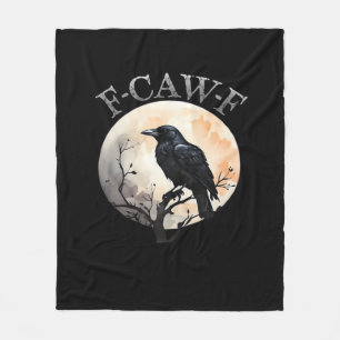 Couverture Polaire Oiseau drôle lune style minimaliste propre F Caw F