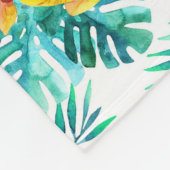 Couverture Polaire Oiseau du paradis et du motif d'orchidée (Coin)