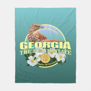 Couverture Polaire Oiseau et fleur d'état de la Géorgie