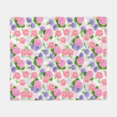 Couverture Polaire Oiseau et fleurs (Devant (Horizontal))