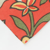 Couverture Polaire Oiseau et fleurs Perse Motif bleu rouge (Coin)