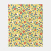 Couverture Polaire Oiseau Fleur de Bigaradier Moqueur Soleil Jaune (Devant)