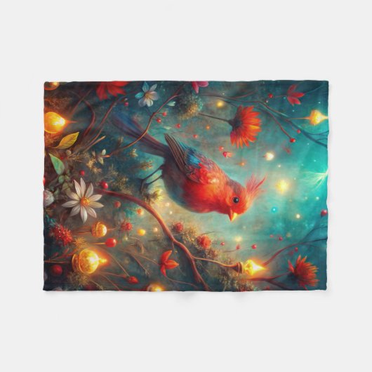 Couverture Polaire Oiseau mignon (Devant (Horizontal))