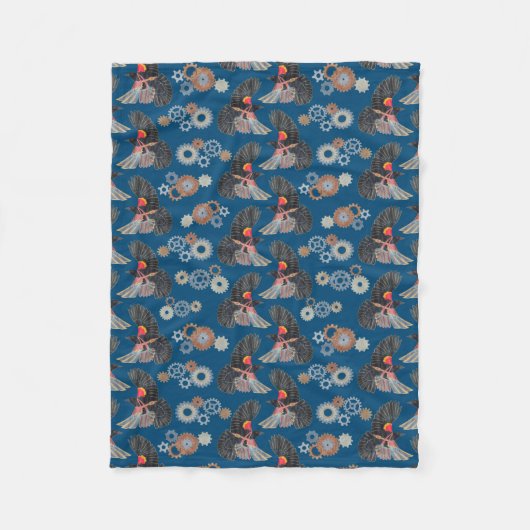 Couverture Polaire Oiseau noir de vapeur (Devant)