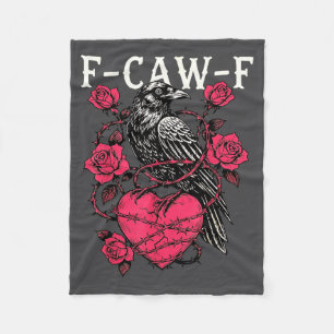 Couverture Polaire Oiseau noir drôle F-caw-f Anti Saint-Valentin Céli