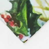 Couverture Polaire Oiseau Robin Couple Winter Holly Noël (Coin)
