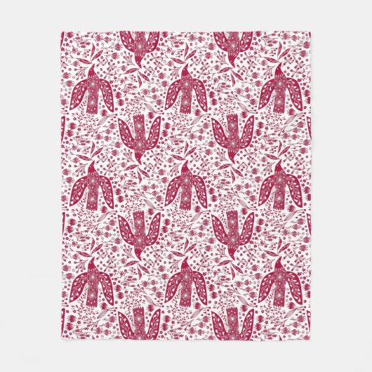 Couverture Polaire Oiseau rouge (Devant)