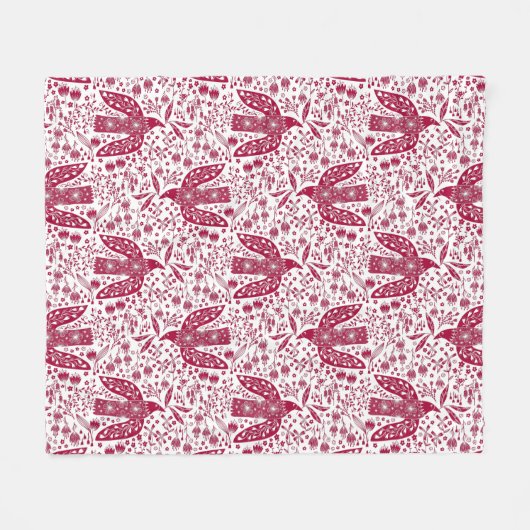 Couverture Polaire Oiseau rouge (Devant (Horizontal))