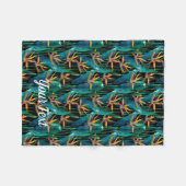 Couverture Polaire Oiseau tropical des fleurs du paradis (Devant (Horizontal))