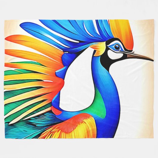 Couverture Polaire Oiseau tropical lumineux (Devant (Horizontal))