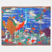 Couverture Polaire Oiseaux, animaux et Plantes floraux (à gauche) Jak (Devant (Horizontal))