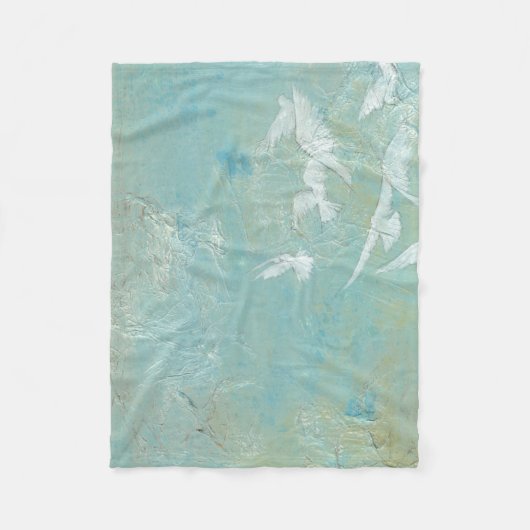 Couverture Polaire Oiseaux blancs volant par le ciel bleu (Devant)