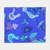 Couverture Polaire Oiseaux bleus (Devant (Horizontal))