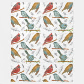 Couverture Polaire Oiseaux Cardinal Bluebird Chickadee (Devant)
