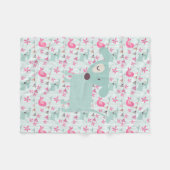 Couverture Polaire Oiseaux, Chiens, Bannières, Fleurs (Devant (Horizontal))