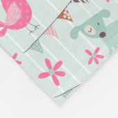 Couverture Polaire Oiseaux, Chiens, Bannières, Fleurs (Coin)