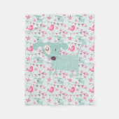 Couverture Polaire Oiseaux, Chiens, Bannières, Fleurs (Devant)