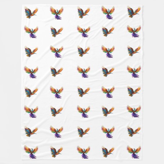 Couverture Polaire oiseaux colorés (Devant)