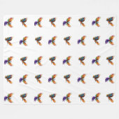 Couverture Polaire oiseaux colorés (Devant (Horizontal))