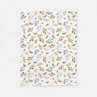 Couverture Polaire Oiseaux colorés sur un arrière - plan à fleurs