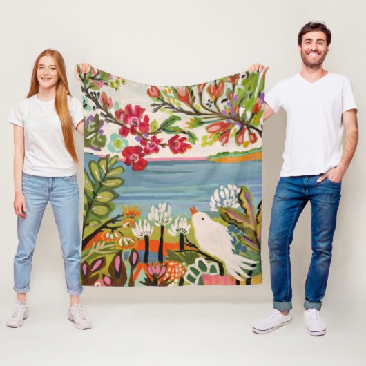 Couverture Polaire Oiseaux dans le jardin (En situation)