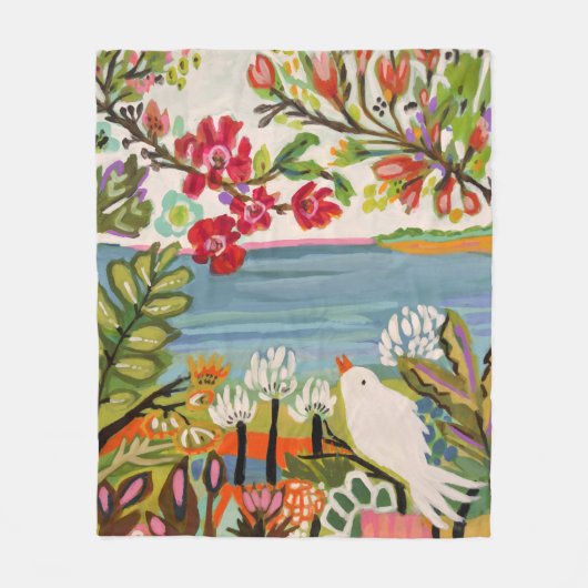 Couverture Polaire Oiseaux dans le jardin (Devant)