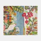 Couverture Polaire Oiseaux dans le jardin (Devant (Horizontal))