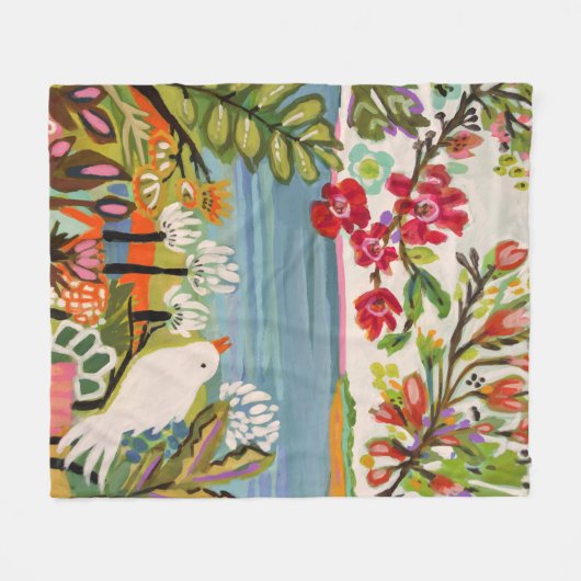 Couverture Polaire Oiseaux dans le jardin (Devant (Horizontal))