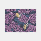Couverture Polaire Oiseaux dans le jardin violet lilas (Devant (Horizontal))
