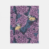 Couverture Polaire Oiseaux dans le jardin violet lilas (Devant)